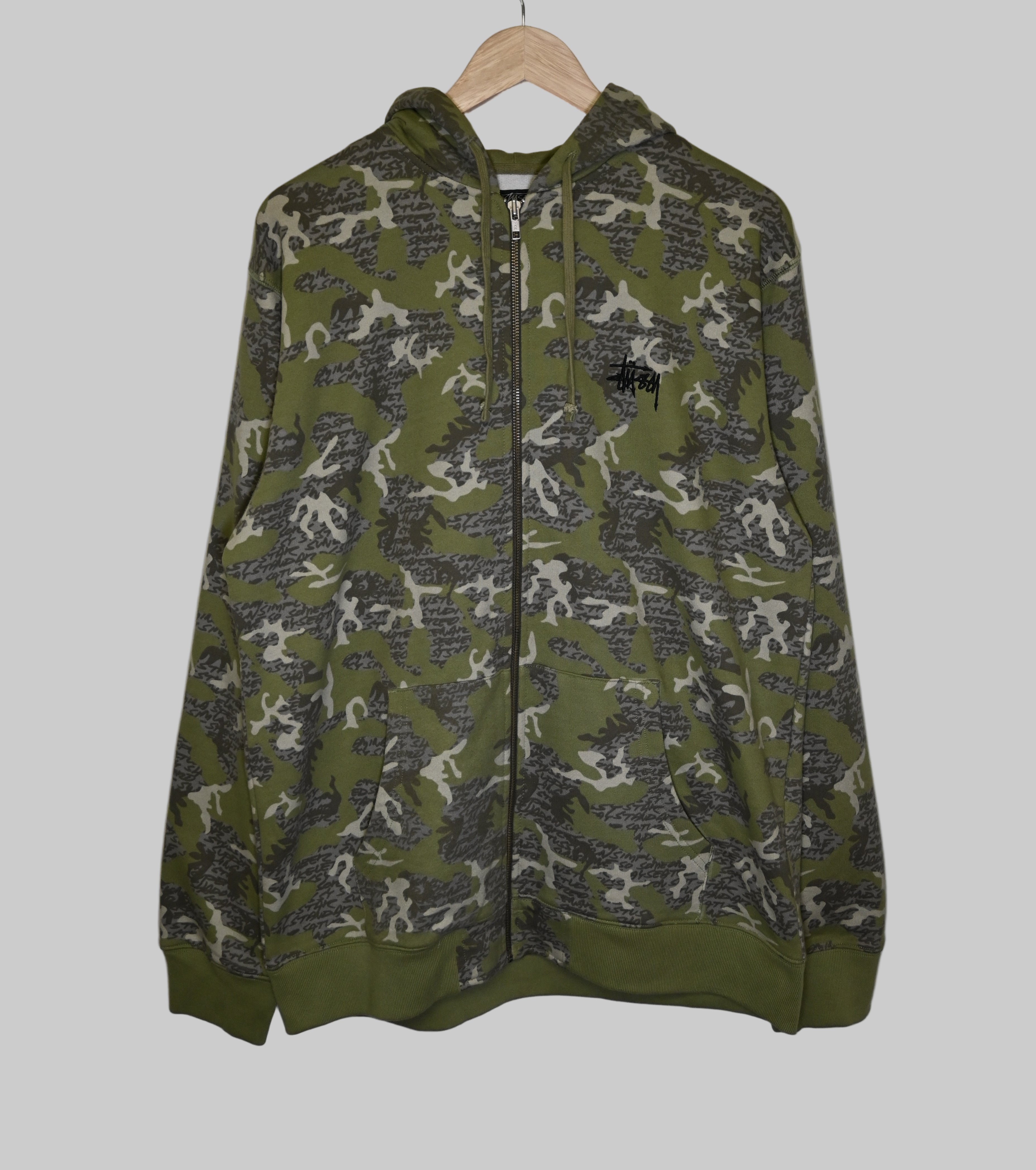 Stussy Full Print Camo Zip Up