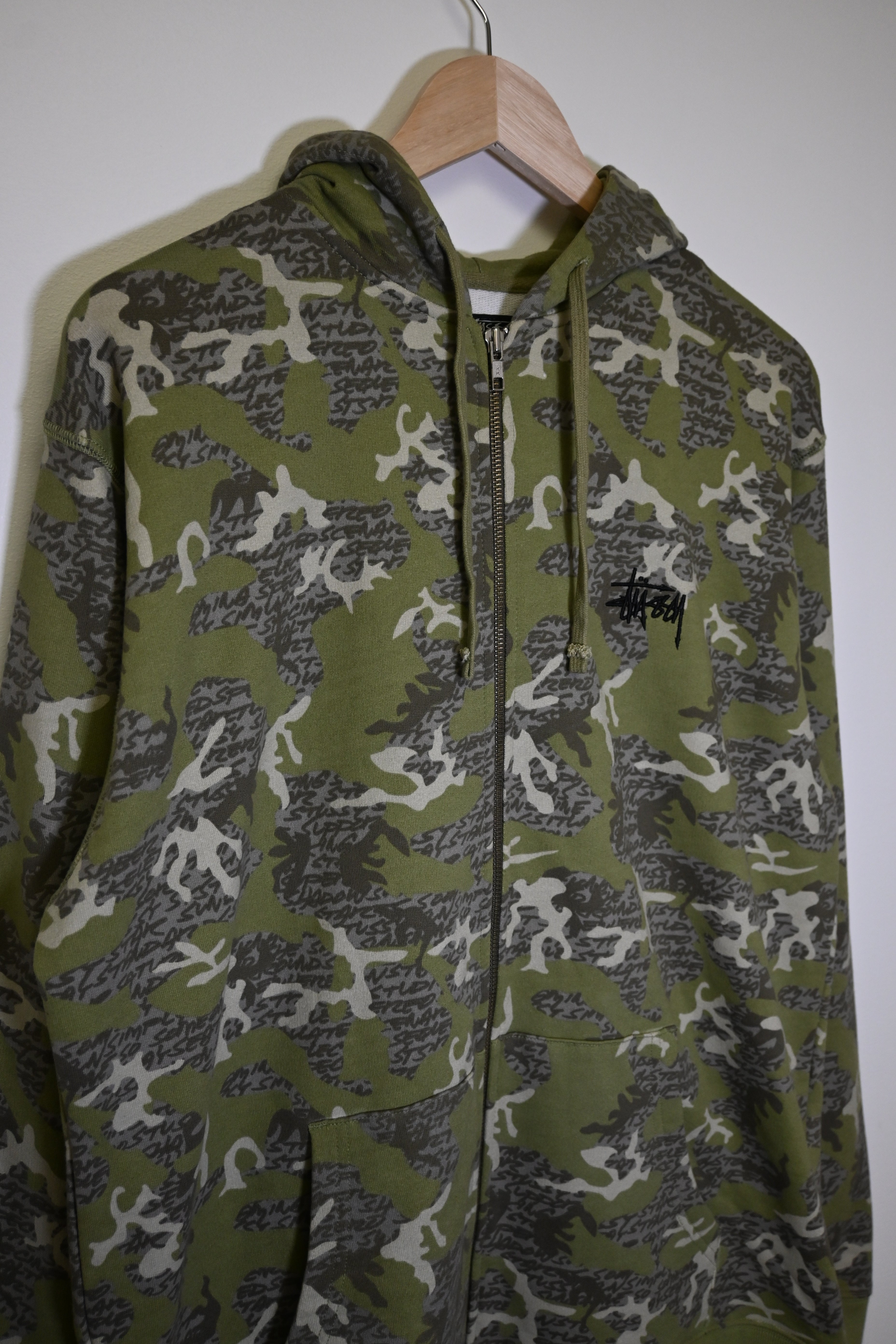 Stussy Full Print Camo Zip Up