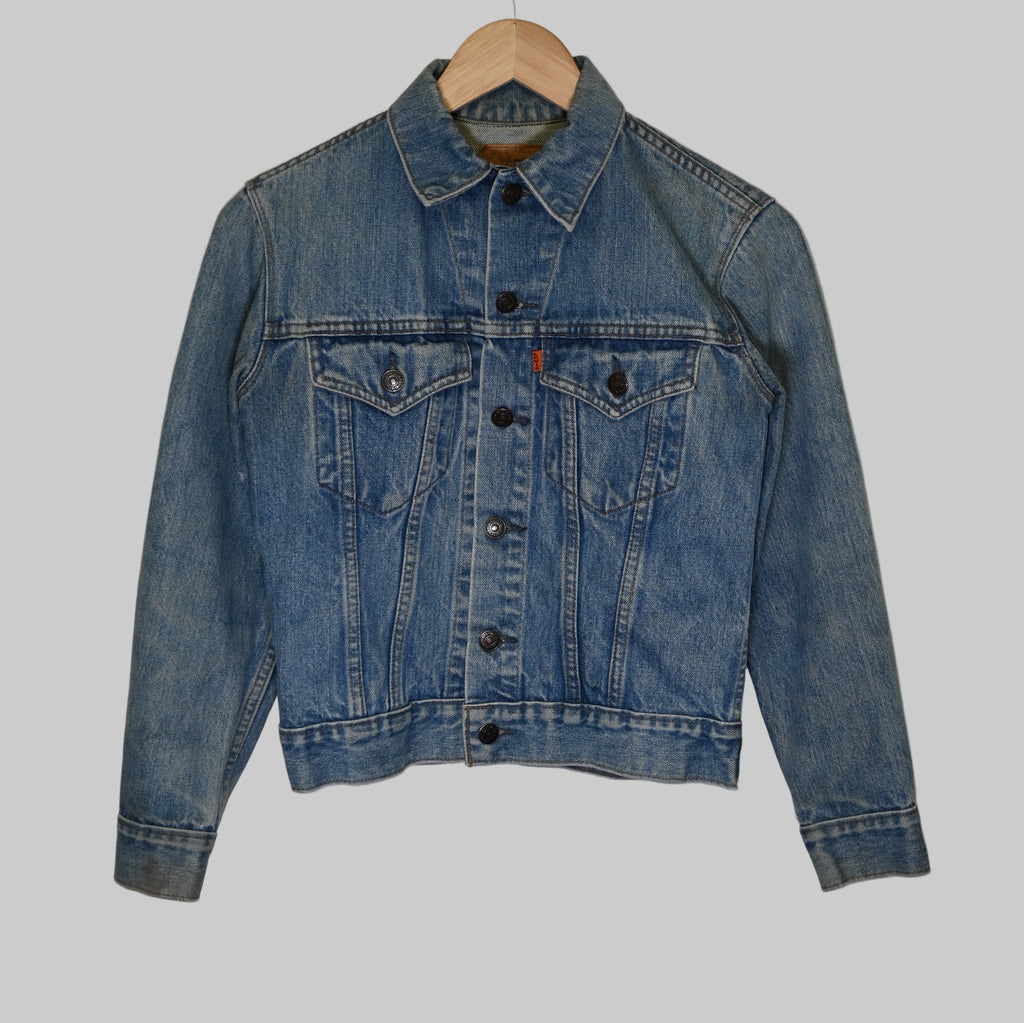 Vintage 80’S Levis Denim Jacket Orange Tag