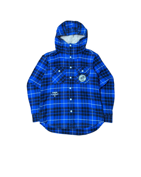 Vintage Aape By Bathing Ape Plaid Fleece Hooded Flannel