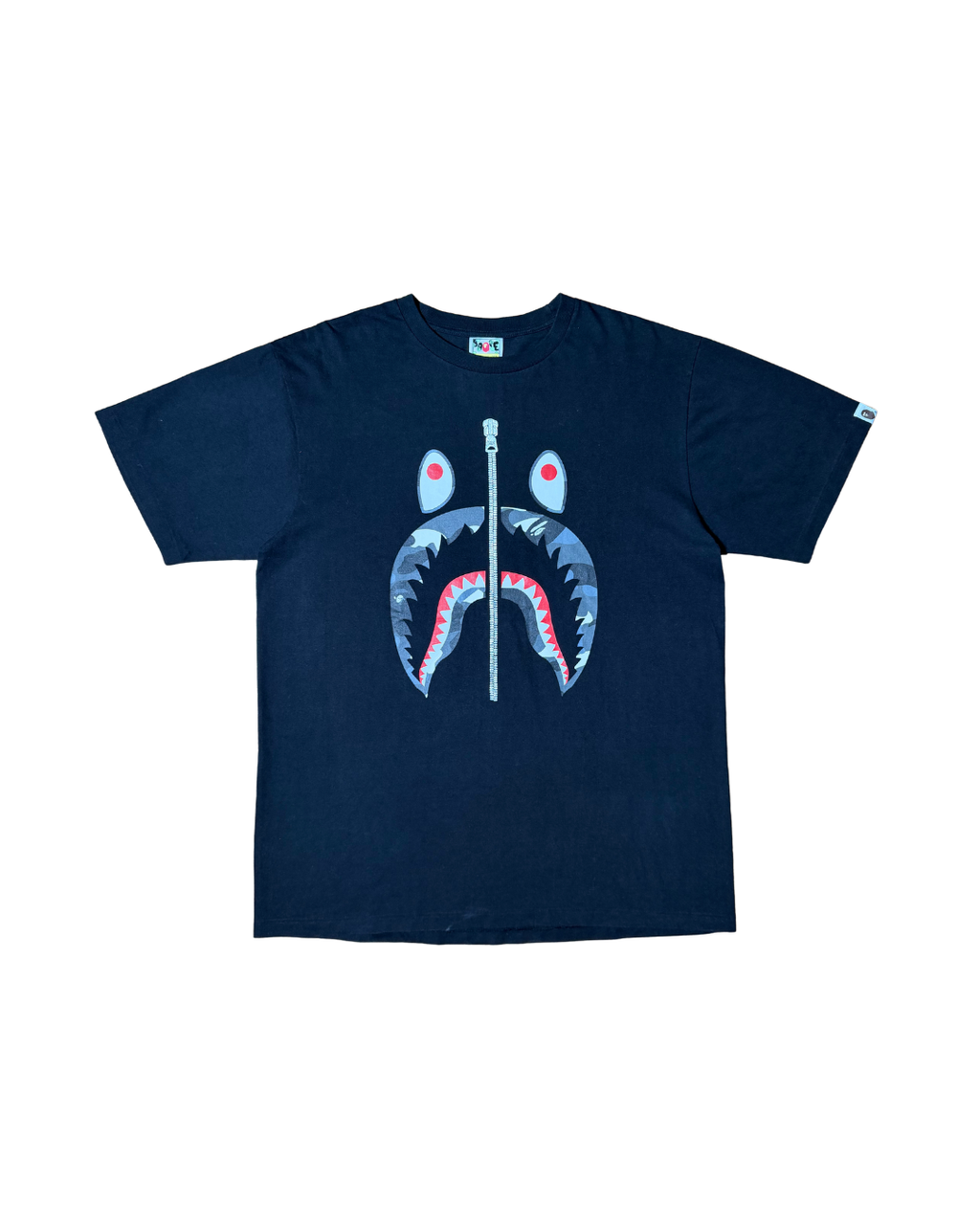 BAPE Shark ABC Camo Tee (Black/Grey Logo)