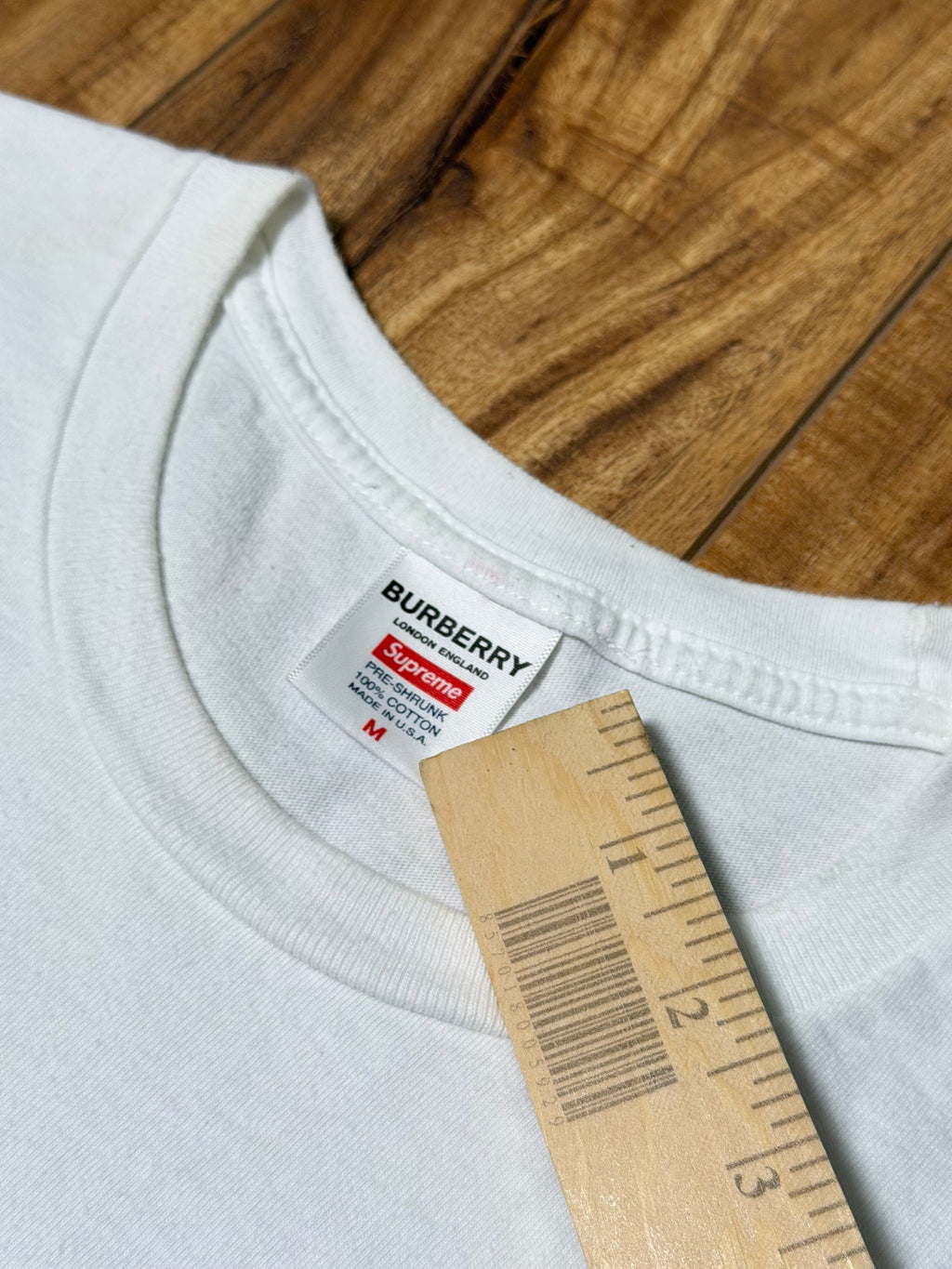 Supreme Box Logo Burberry Tee (White)