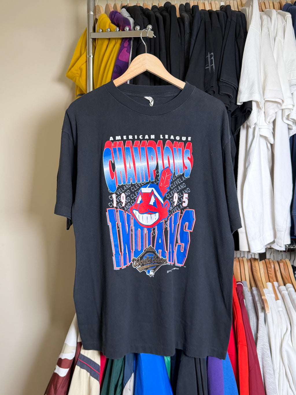 Vintage MLB Indians 1995 Championship Tee