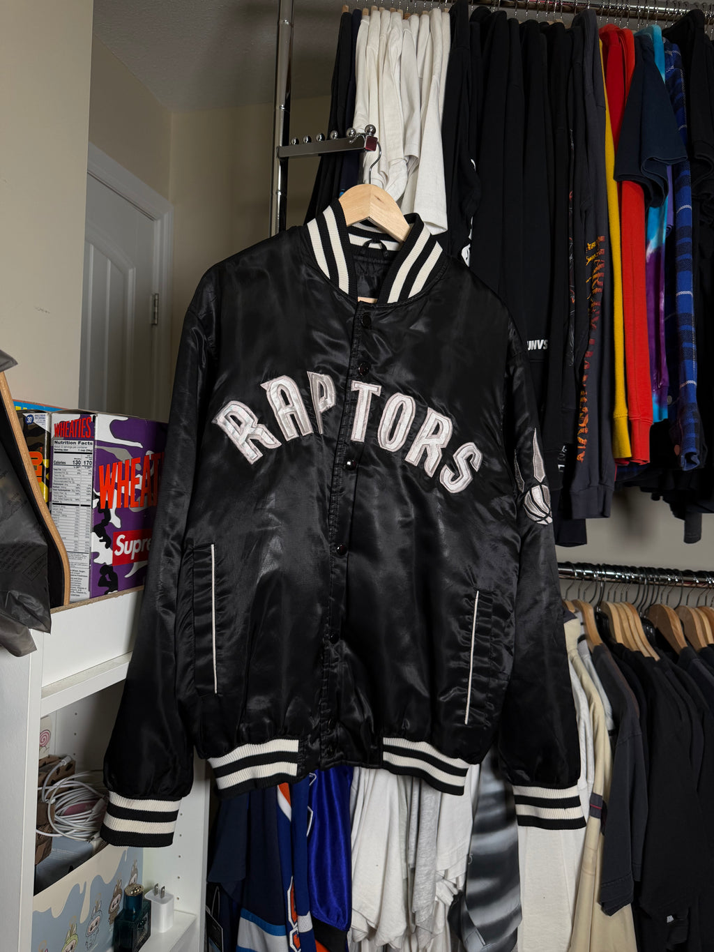 Vintage Toronto Raptors Satin Bomber Jacket