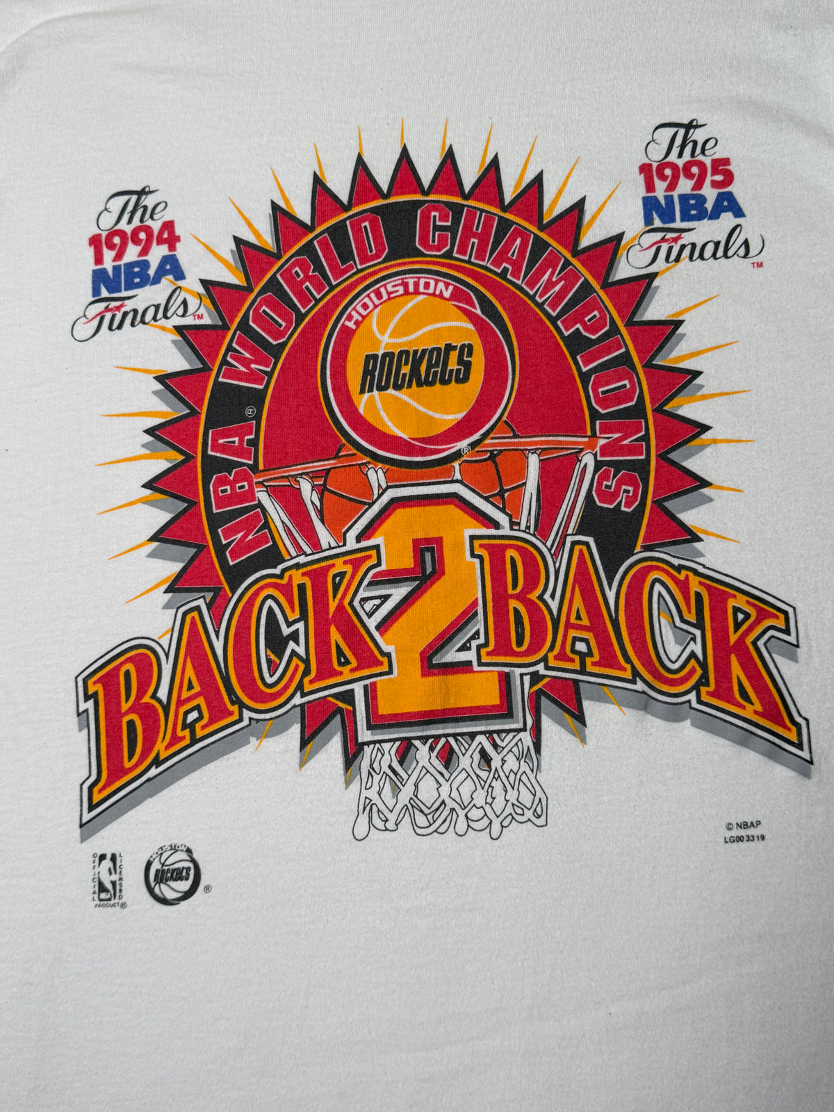 Vintage HOUSTON ROCKETS Back2Back 1994-1995 NBA Champion T-shirt