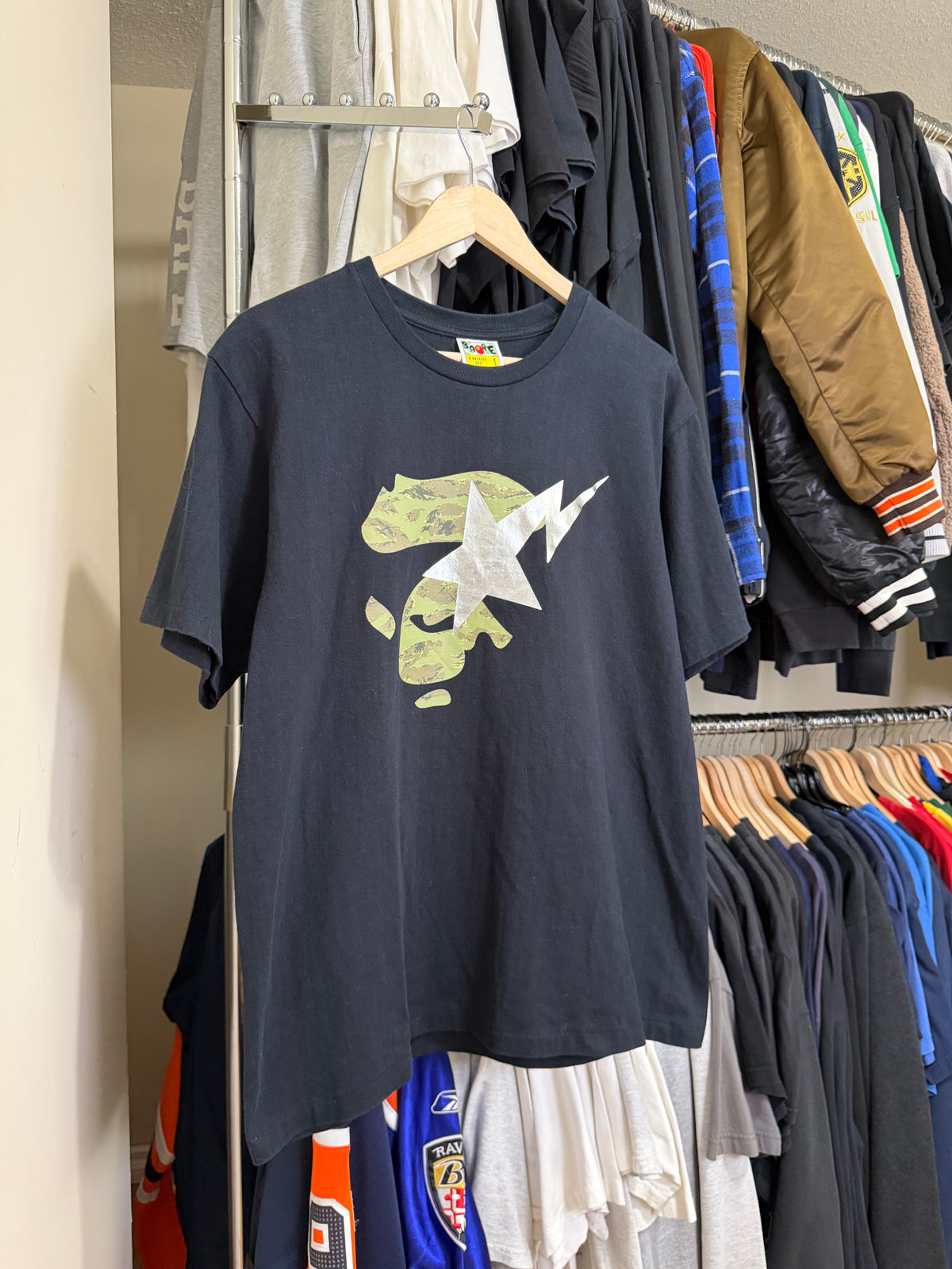 Bape Bapesta Camo/Chrome Logo T-shirt
