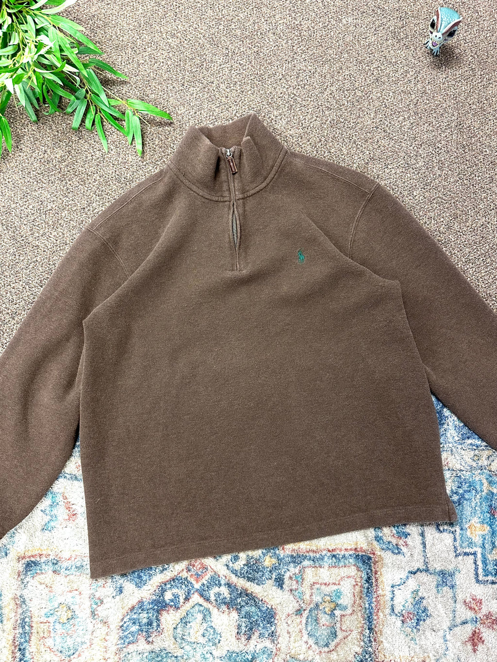Polo Quarter Zip (Brown)