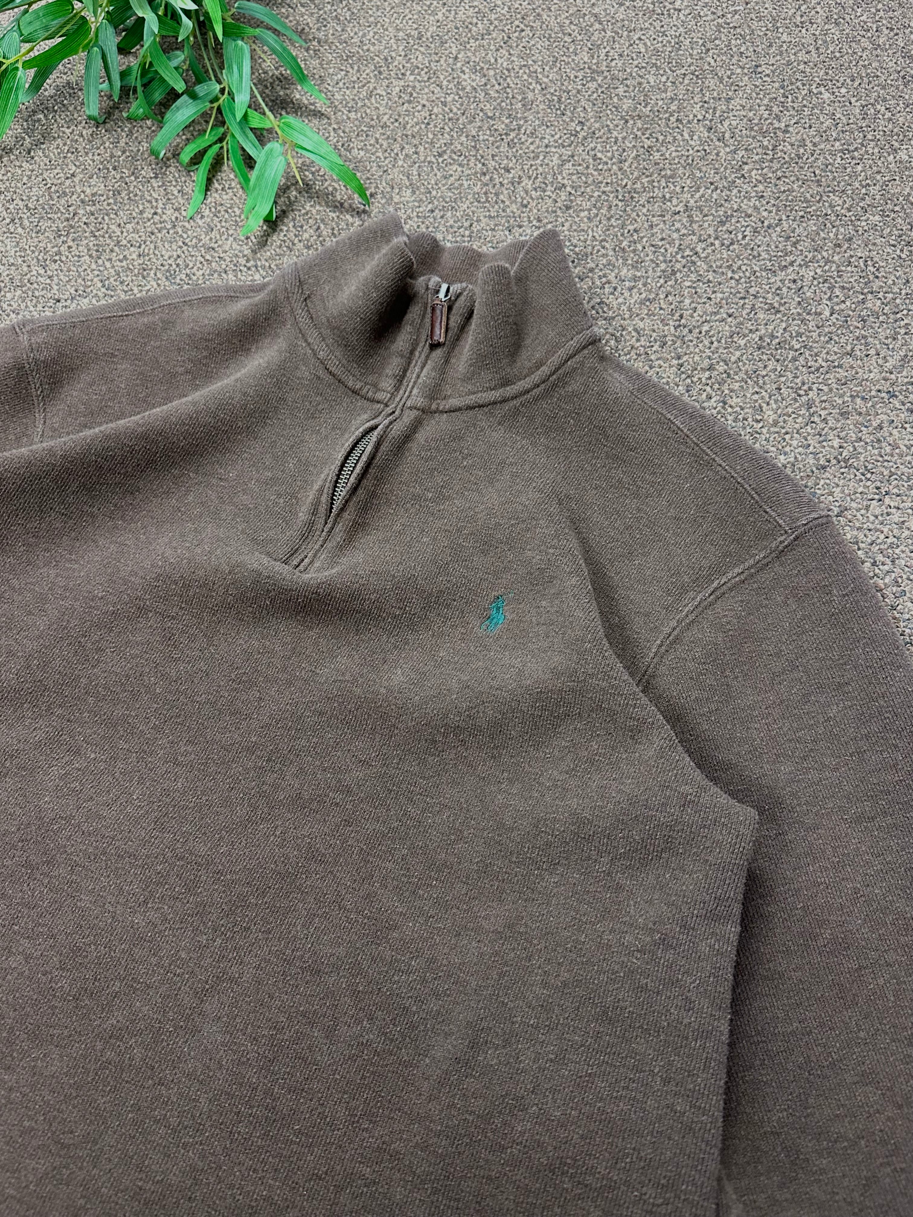 Polo Quarter Zip (Brown)
