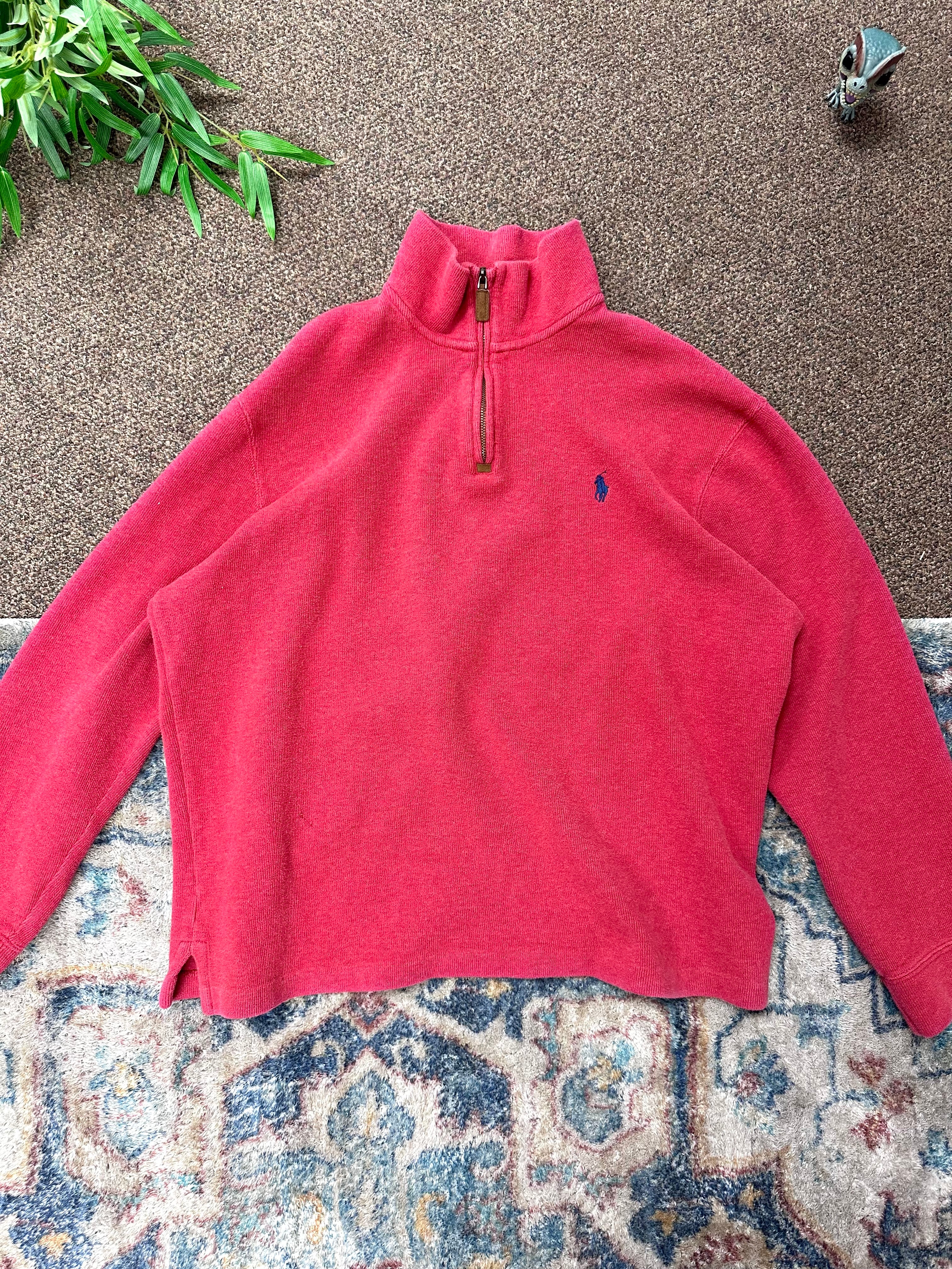 Polo Quarter Zip (Red)