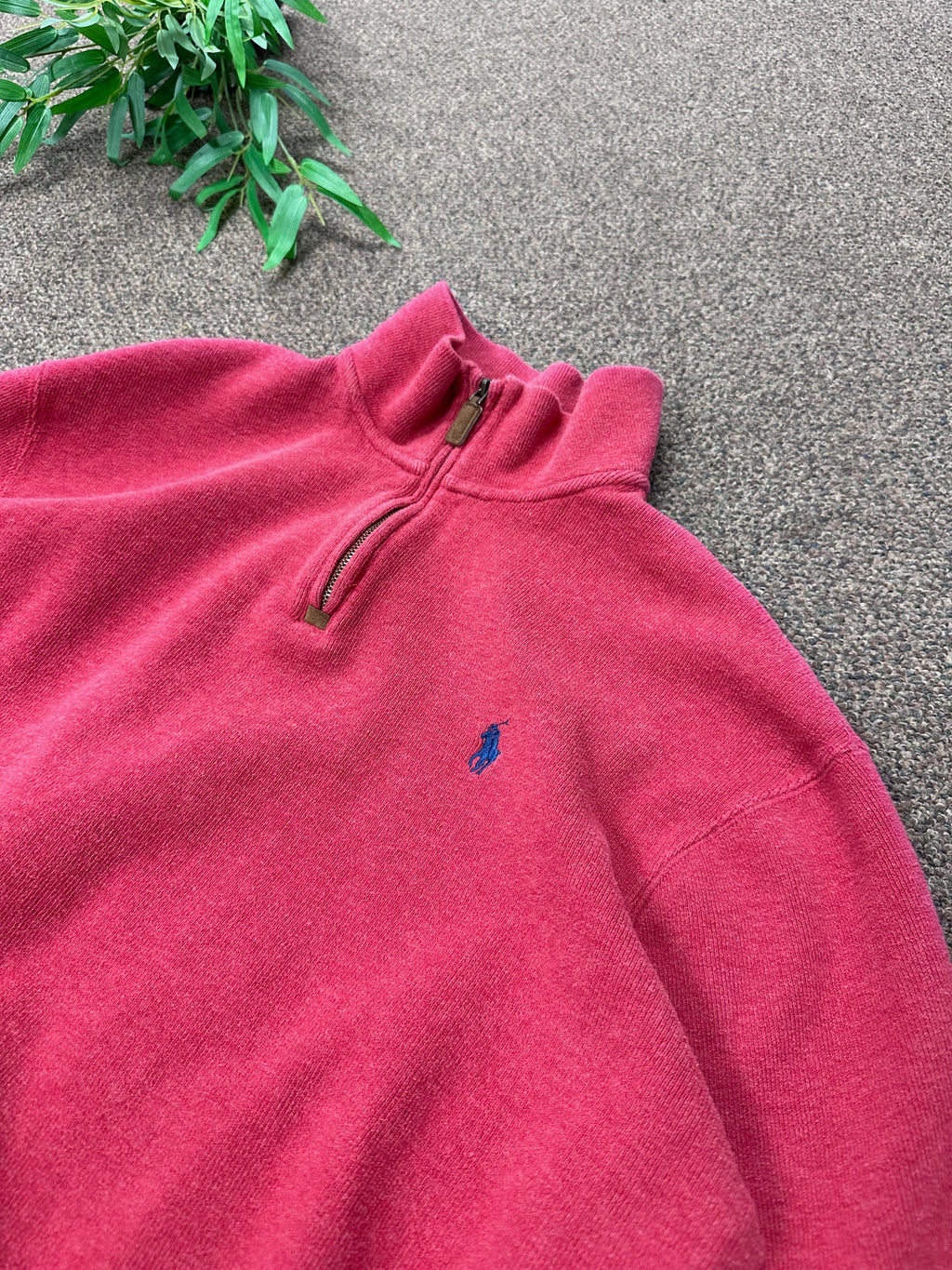 Polo Quarter Zip (Red)