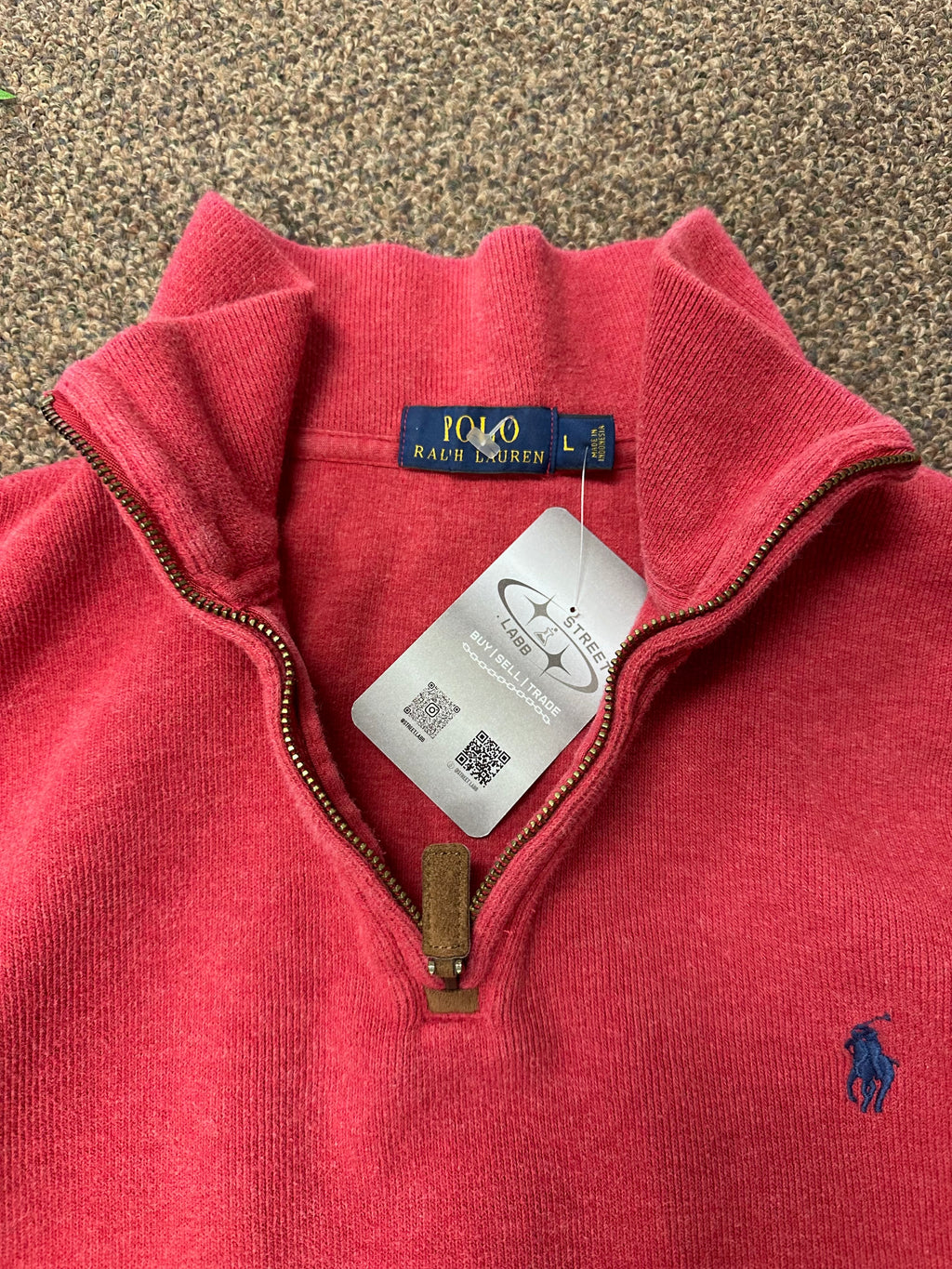 Polo Quarter Zip (Red)