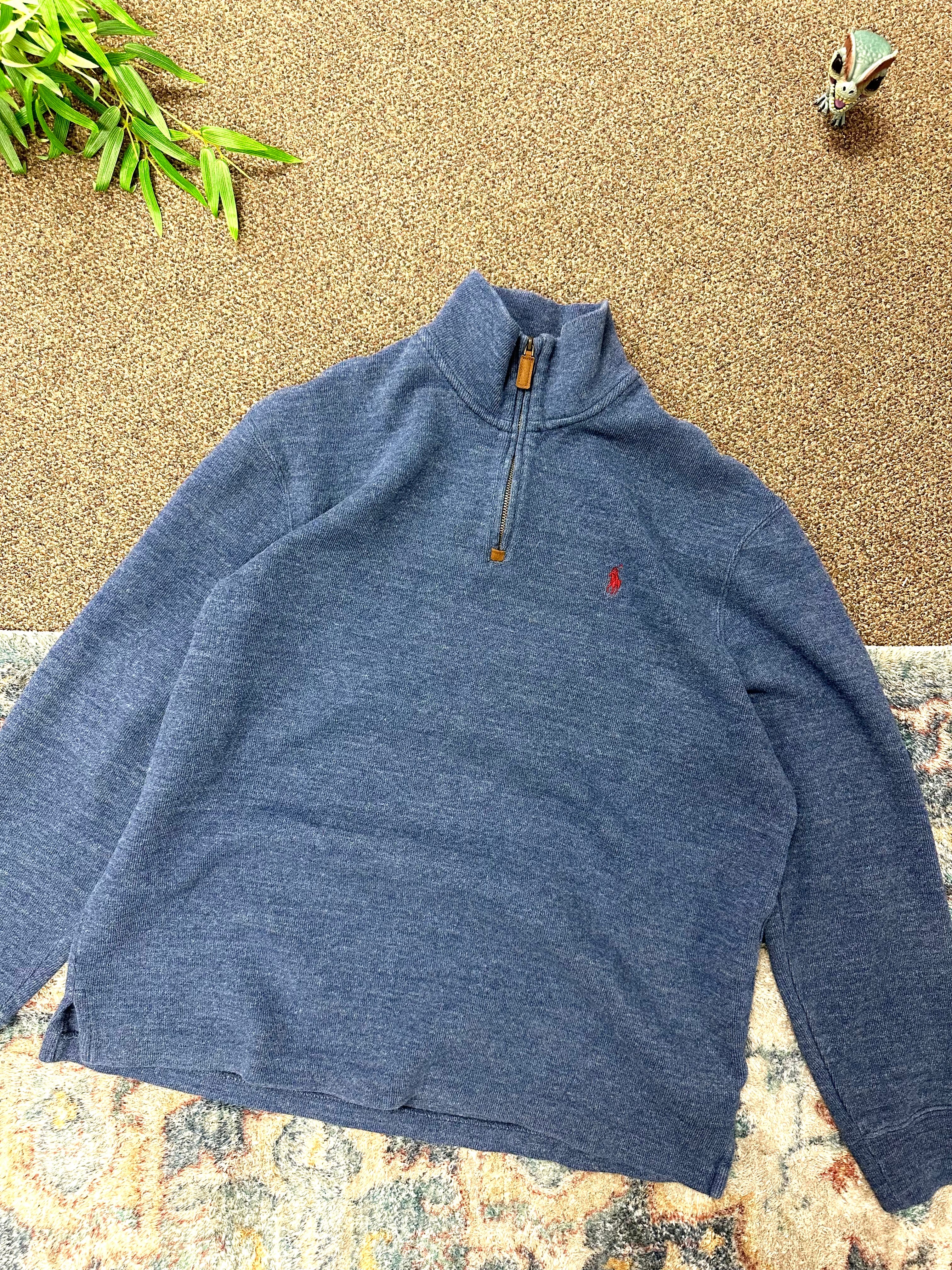 Polo Zip Up (Navy Blue)