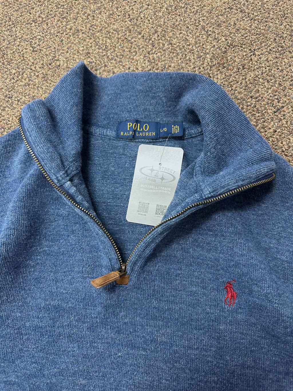 Polo Zip Up (Navy Blue)