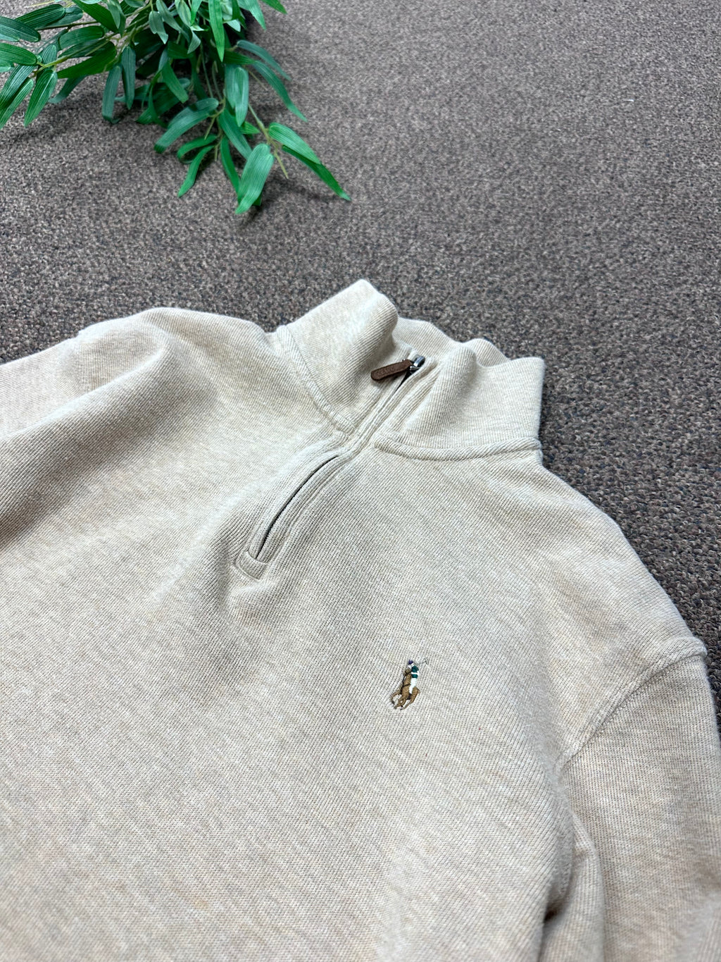 Polo Quarter Zip (Beige)