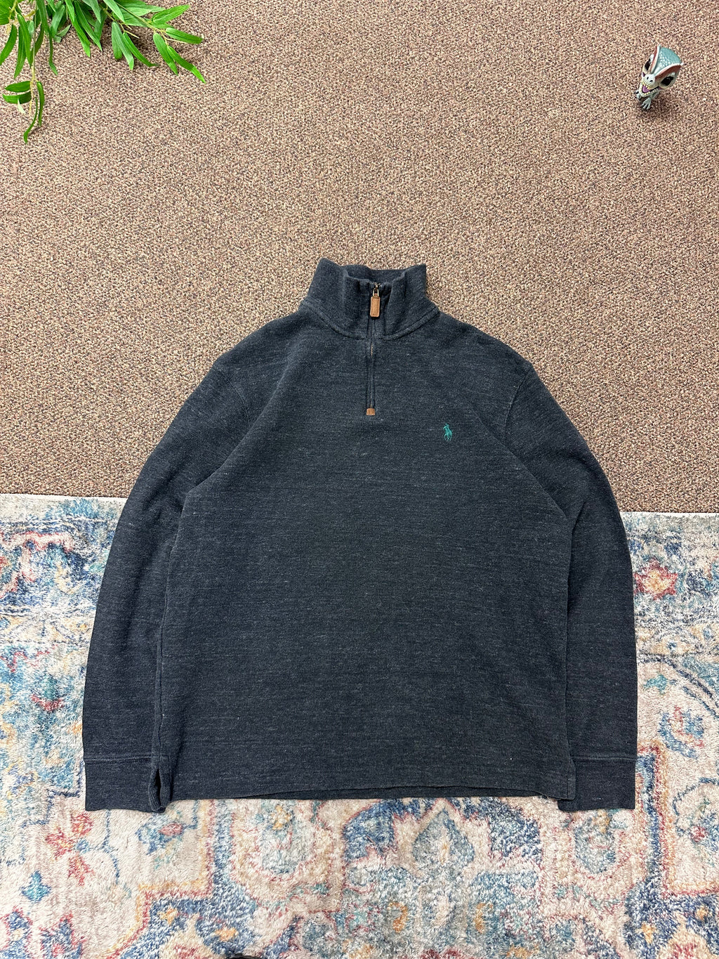 Polo Quarter Zip Dark Gray