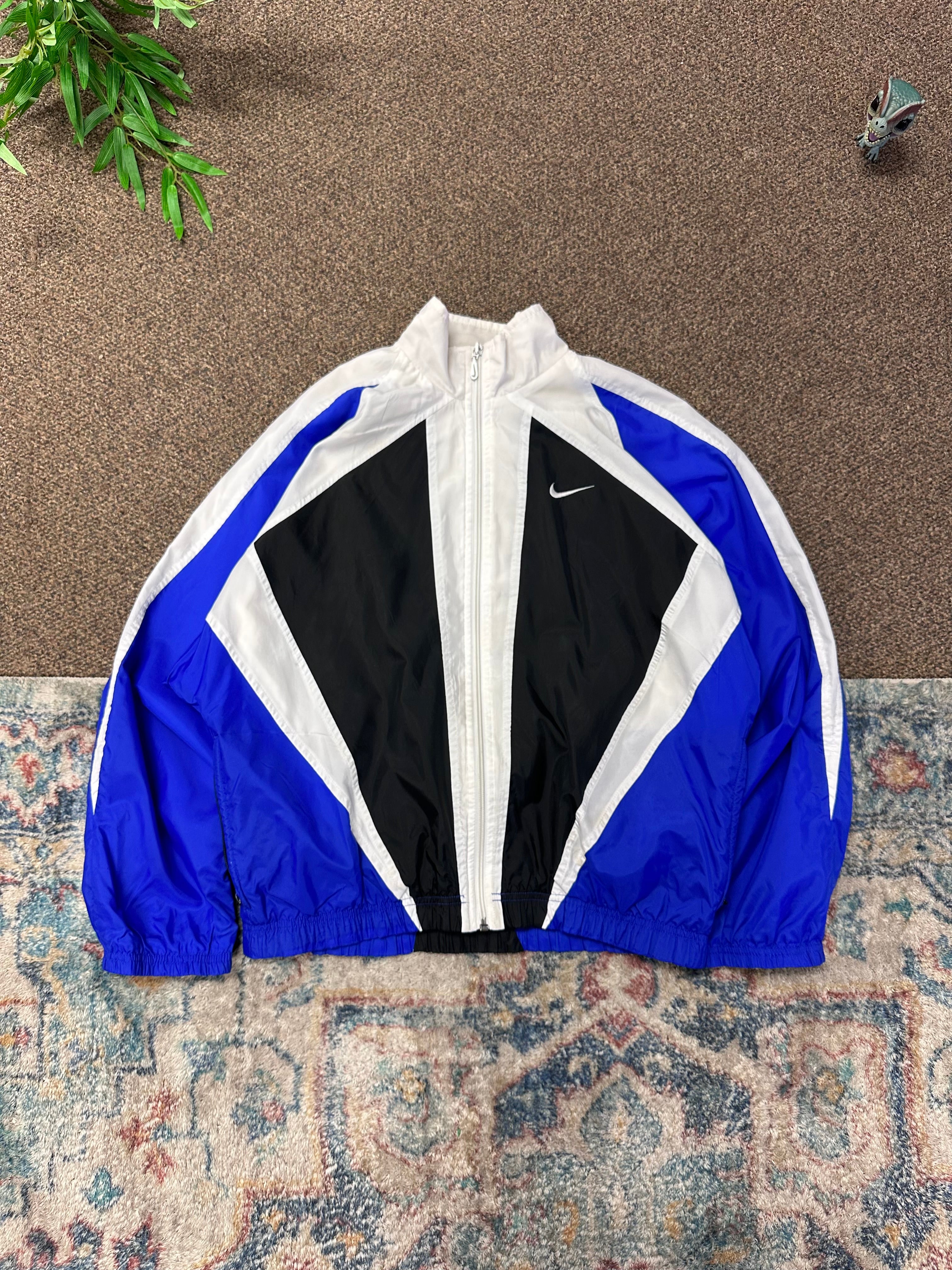 Vintage 90'S Nike Jacket Blue/Black/White