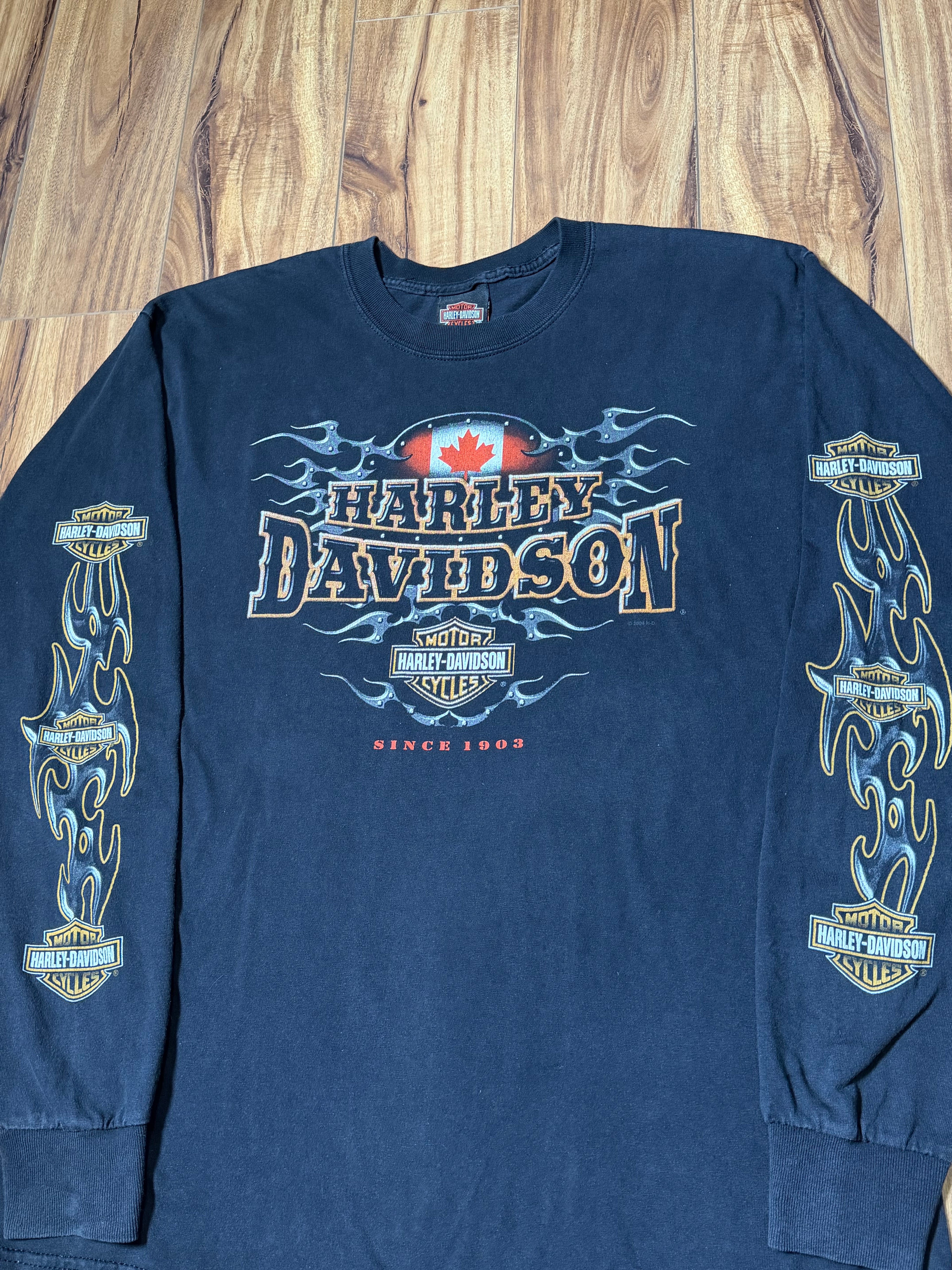 Vintage Harley Davidson Metal Chrome Longsleeve