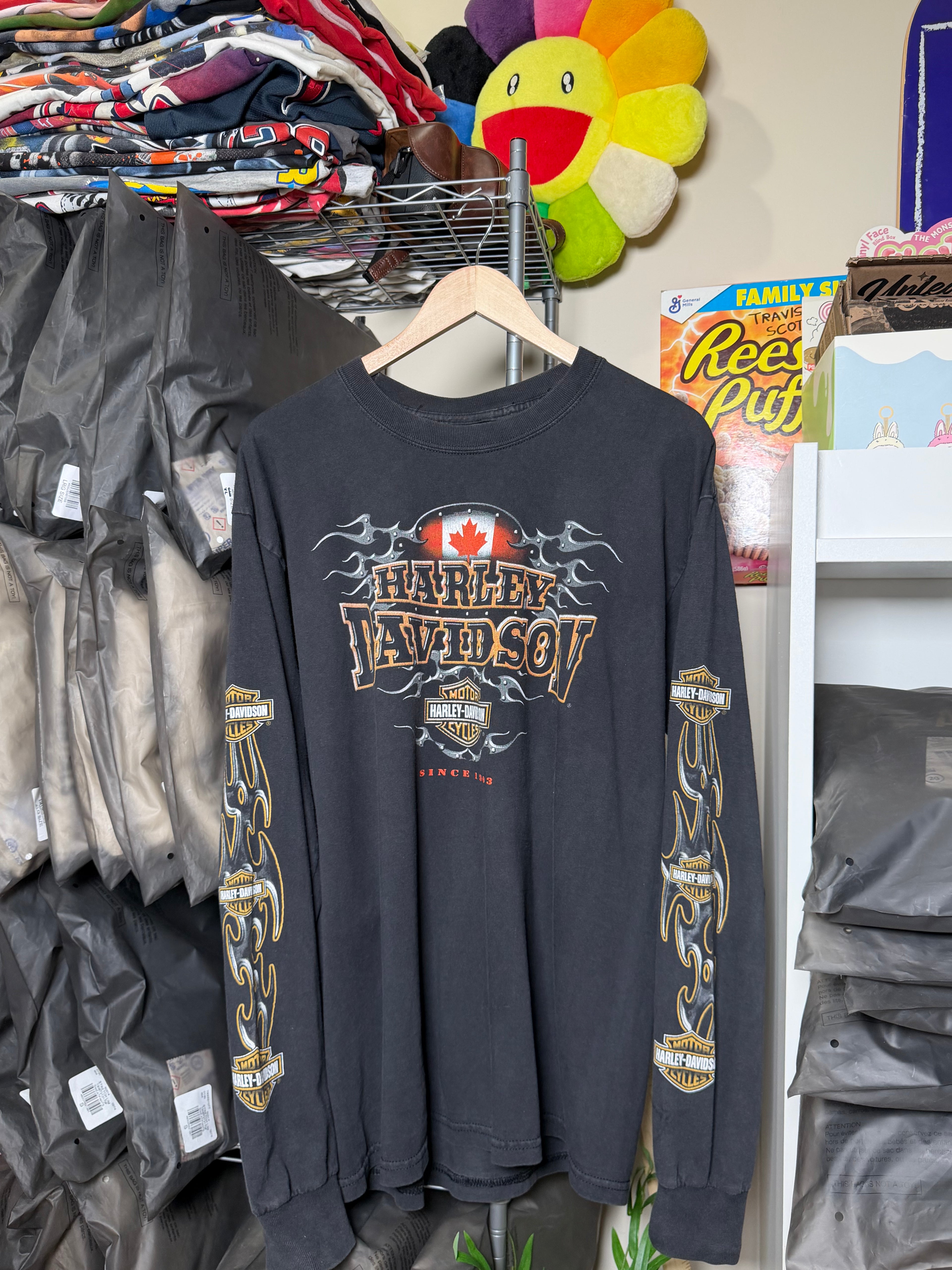 Vintage Harley Davidson Metal Chrome Longsleeve