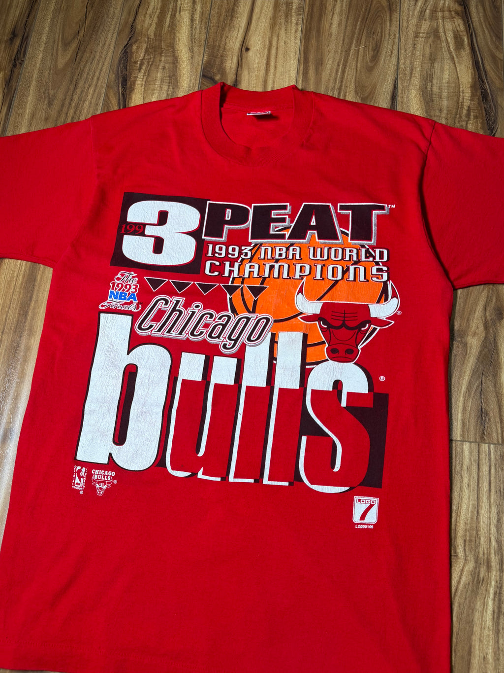 Vintage 1993 Chicago Bulls 3 Peat Tee