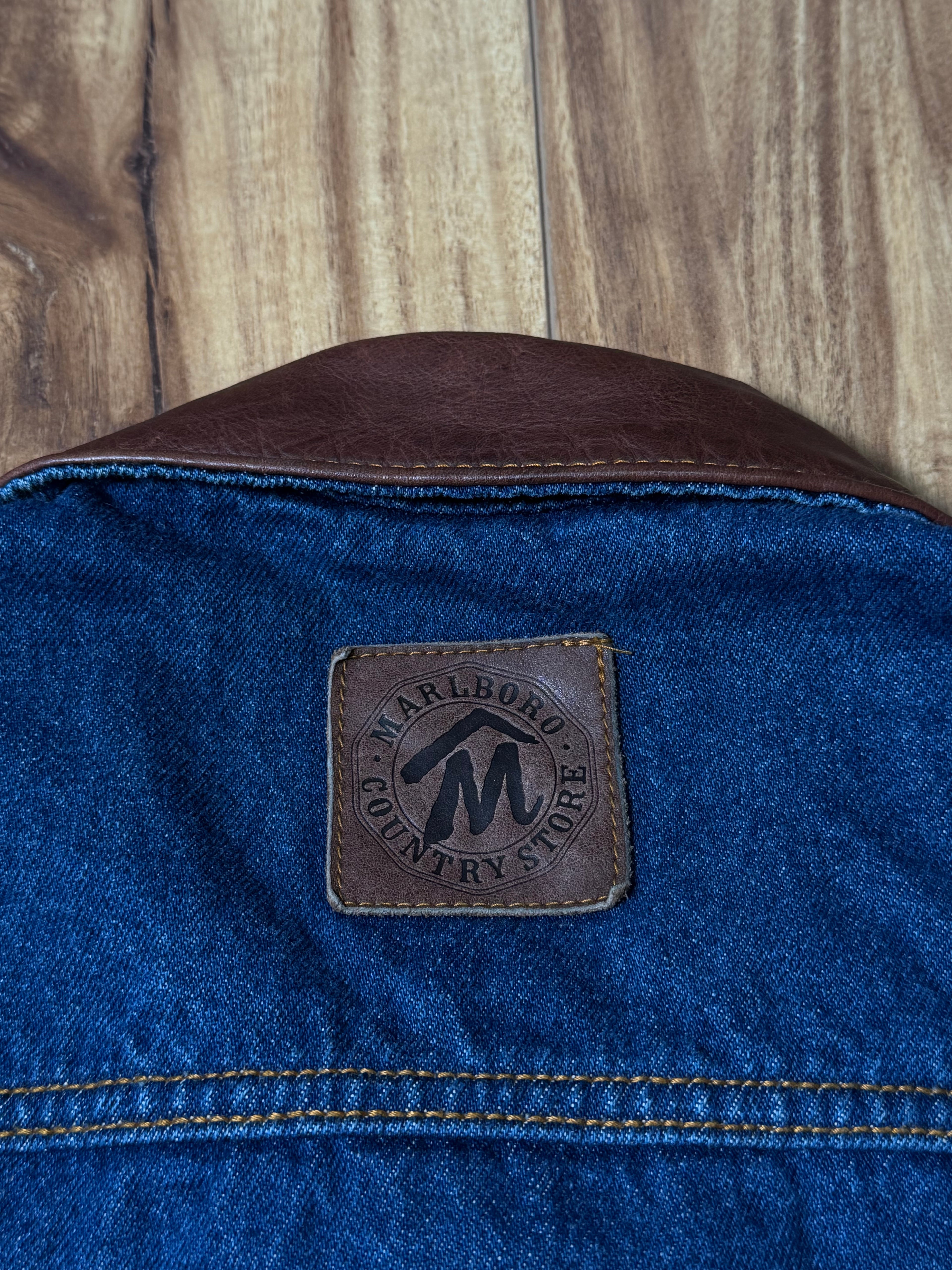 Vintage 90's MARLBORO Denim Trucker Jacket
