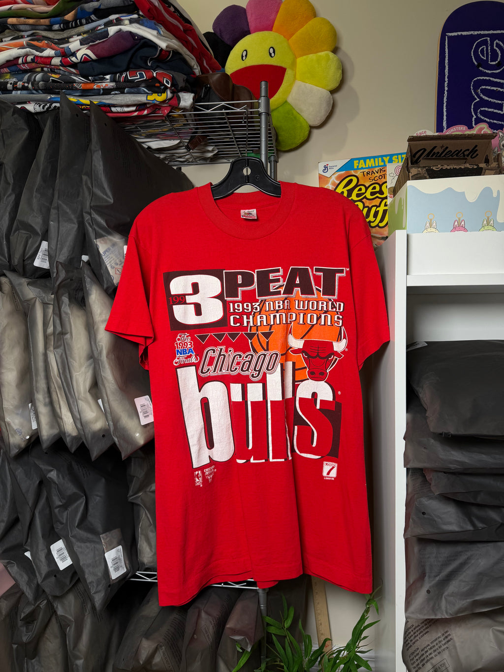 Vintage 1993 Chicago Bulls 3 Peat Tee