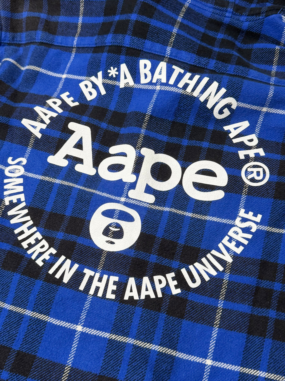 Vintage Aape By Bathing Ape Plaid Fleece Hooded Flannel