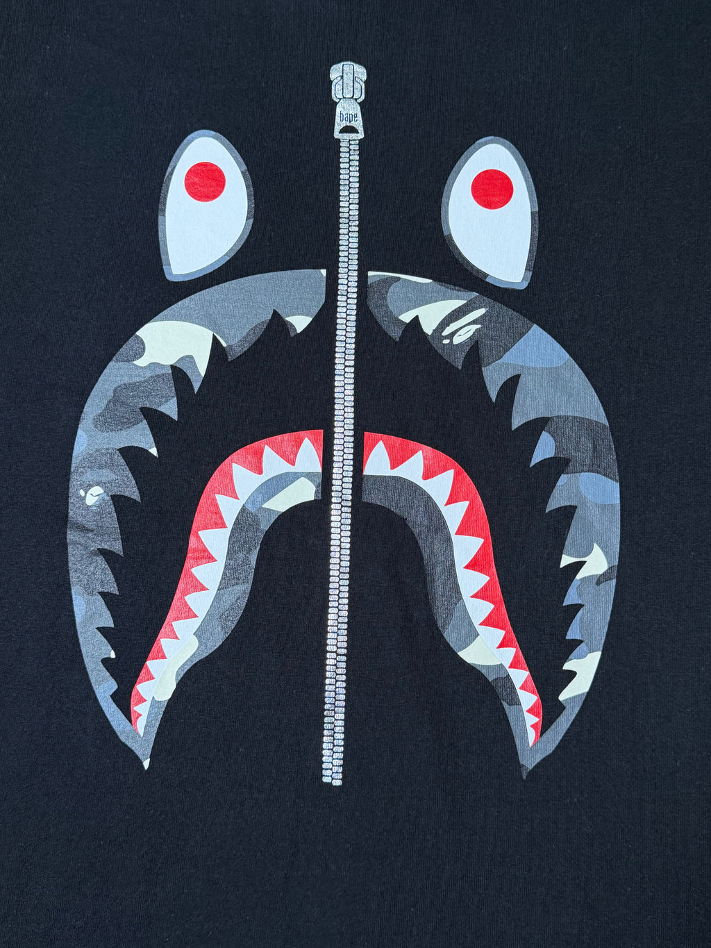 BAPE Shark ABC Camo Tee (Black/Grey Logo)