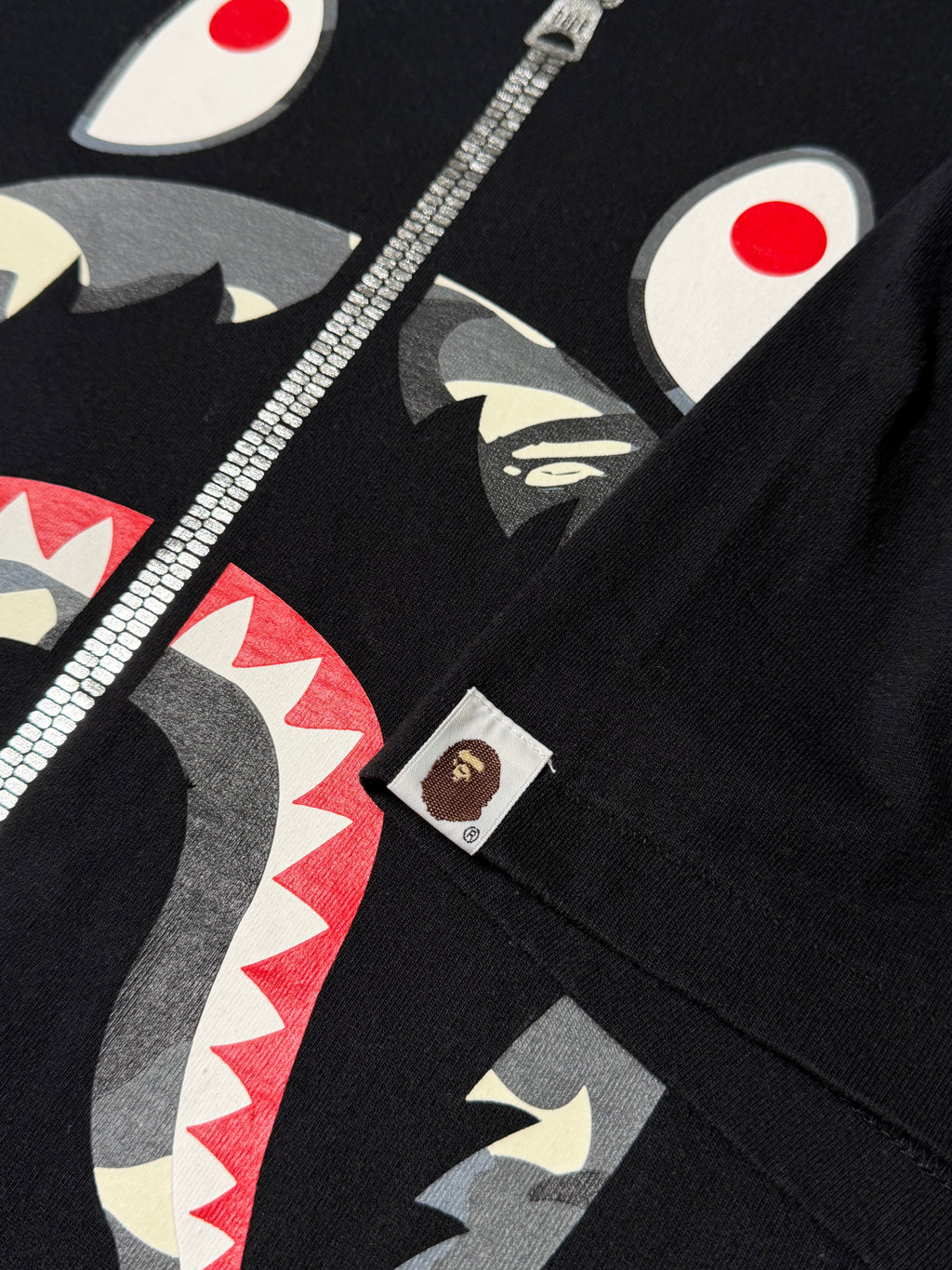 BAPE Shark ABC Camo Tee (Black/Grey Logo)