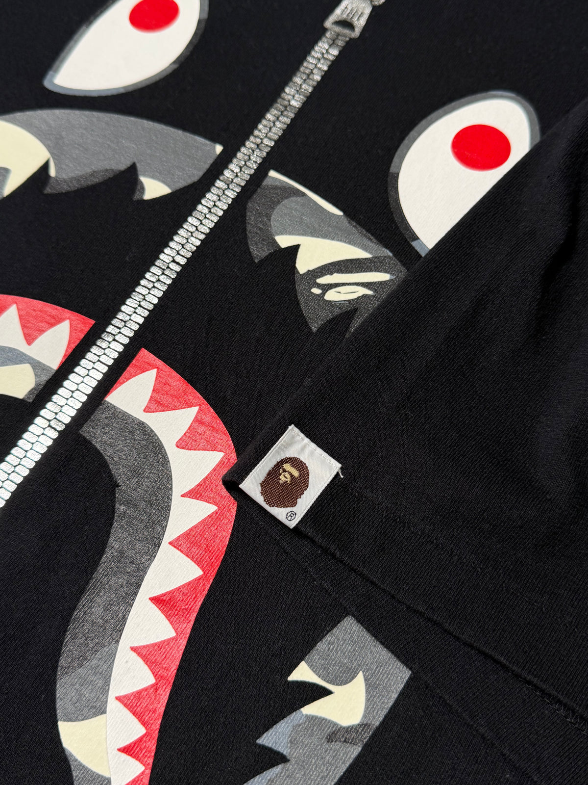 BAPE Shark ABC Camo Tee (Black/Grey Logo)