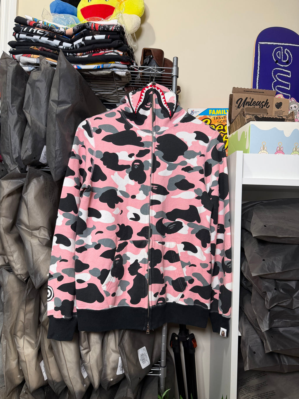 BAPE Shark Pink Camo Full Zip Hoodie