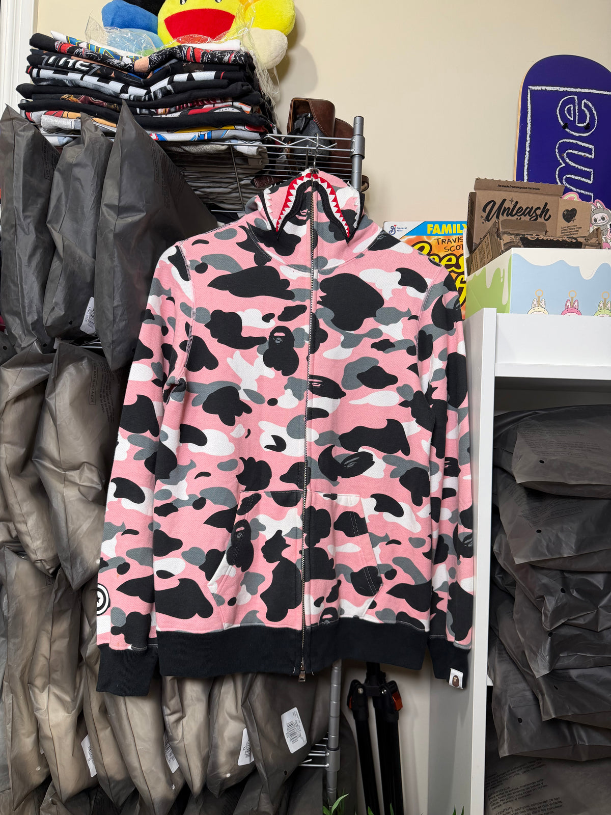 BAPE Shark Pink Camo Full Zip Hoodie
