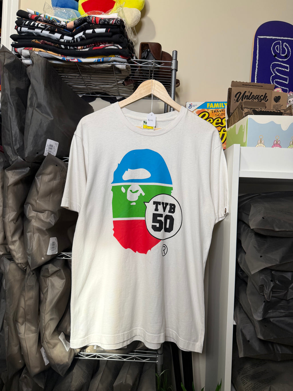 BAPE Limited Edition TVB 50th Anniversary Tee (White Colorway)
