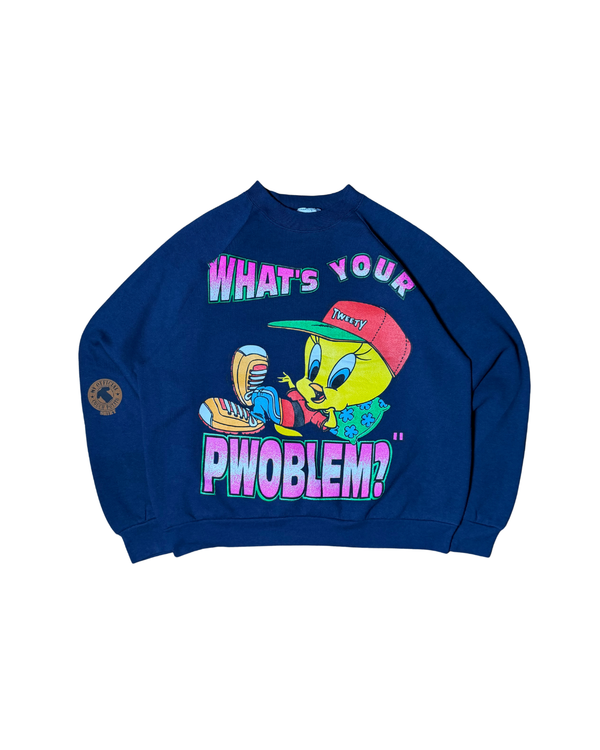Vintage 90's LOONEY TUNES Tweety Couch Potato Sweatshirt